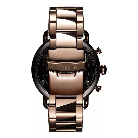 MVMT Mens Stainless Steel Taupe Tone Bracelet Watch 47mm Chronograph Style Sleek - Picture 5 of 16